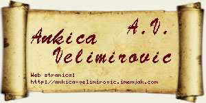 Ankica Velimirović vizit kartica